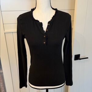 J crew factory Black Long Sleeve Women's Top